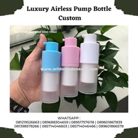BOTTLE AIRLESS PUMP FROSTED CAP BLUE PINK WHITE 15ML