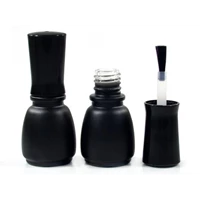 Cone matte black glass nail polish bottle WSI302