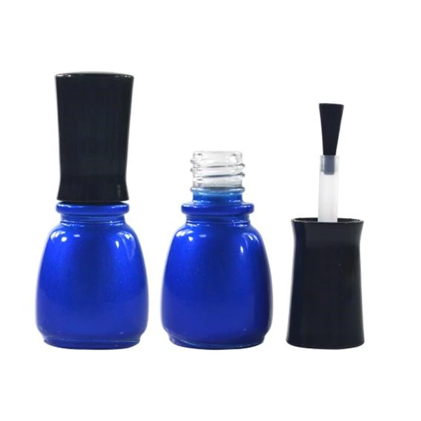 Cone matte blue glass nail polish bottle WSI303