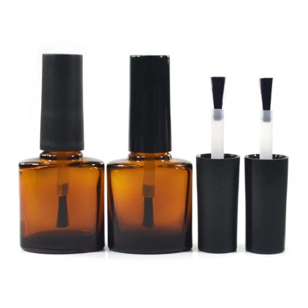 Oblate amber glass nail polish bottle WSI305