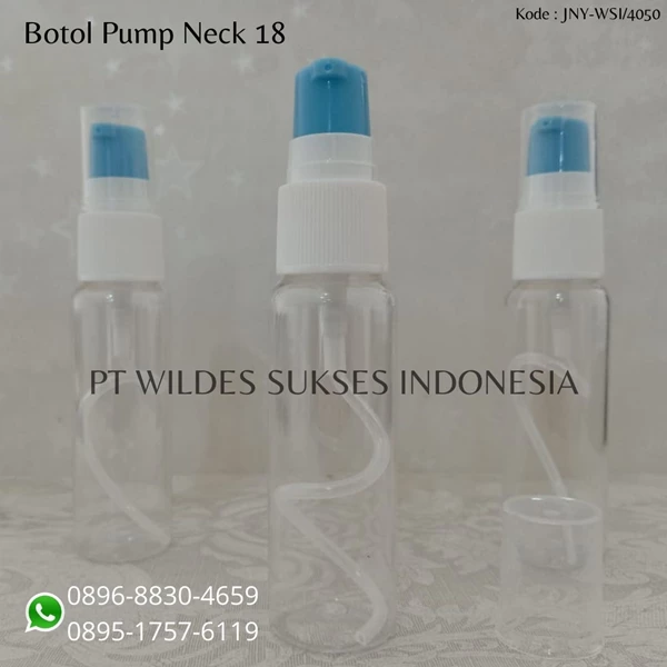BOTTLE PUMP NECK 18 - WHITE AND BLUE