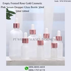 Empty Frosted Rose Gold Cosmetic Pink Serum Dropper Glass Bottle 30ml 50ml 100ml 1