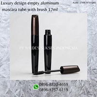 Luxury design empty aluminum mascara tube with brush 17ml