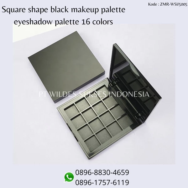 Square shape black makeup palette eyeshadow palette 16 colors
