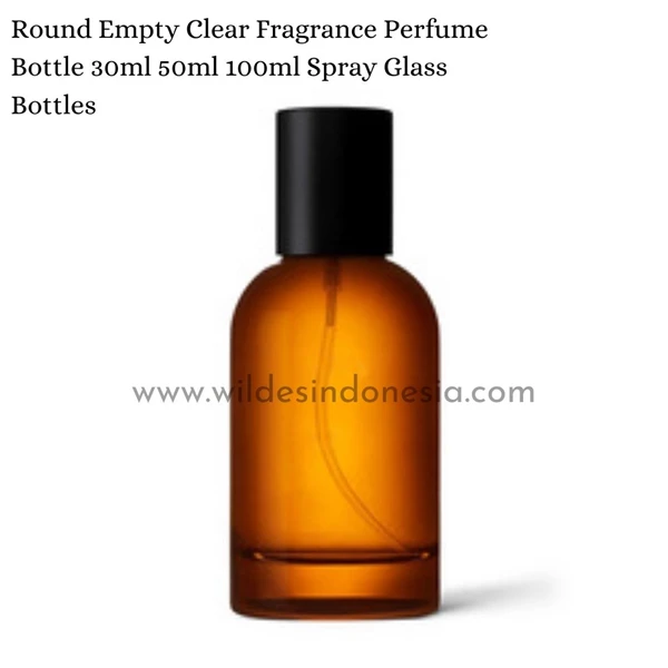 Round Empty Clear Fragrance Perfume Bottle 30ml 50ml 100ml Spray Glass Bottles