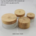CREAM JAR GLASS WITH WOODEN LID 30G 50G 100G 1