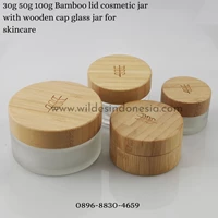 CREAM JAR GLASS WITH WOODEN LID 30G 50G 100G