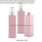 CUSTOM PINK COSMETIC PLASTIC PACKAGING SHAMPOO BOTTLES SQUARE OVAL PLASTIC BOTTLES WITH SPRAY 1