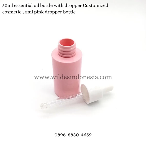 ESSENTIAL OIL BOTTLE WITH DROPPER CUSTOMIZED COSMETIC 30ML PINK DROPPER BOTTLE