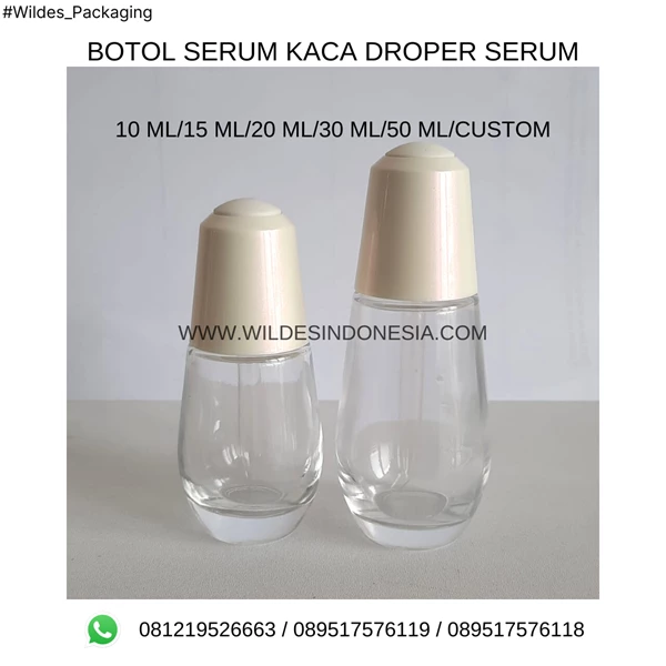 BOTOL SERUM DROPPER PIPET GLASS 30 ML/50 ML/100 ML/CUSTOM