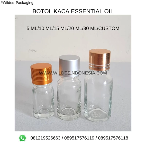ESSENTIAL OIL GLASS CUSTOM BOTOL KOSMETIK 10  ML/15 ML/20 ML/30 ML