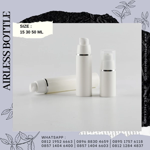 Botol Kosmetik Airless Pump Polos & List Kustom Ukuran 50 ml