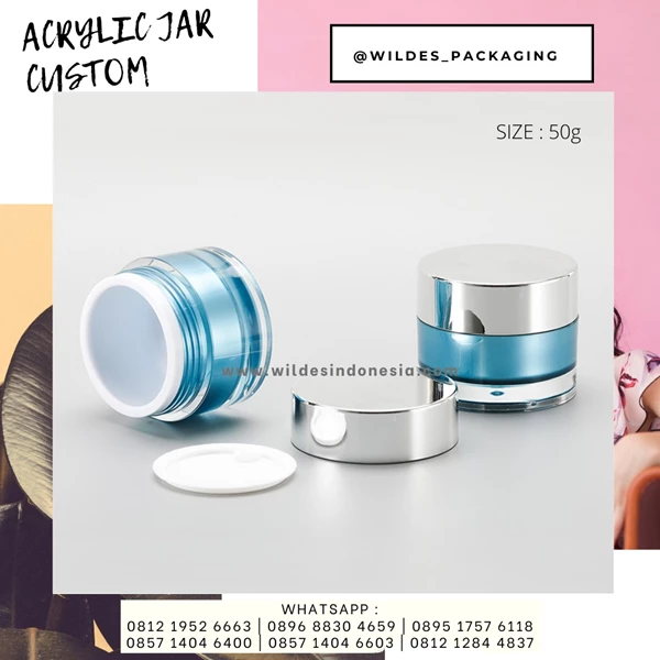 Kemasan Kosmetik / Jar Akrilik Warna Ukuran 30ML 50ML
