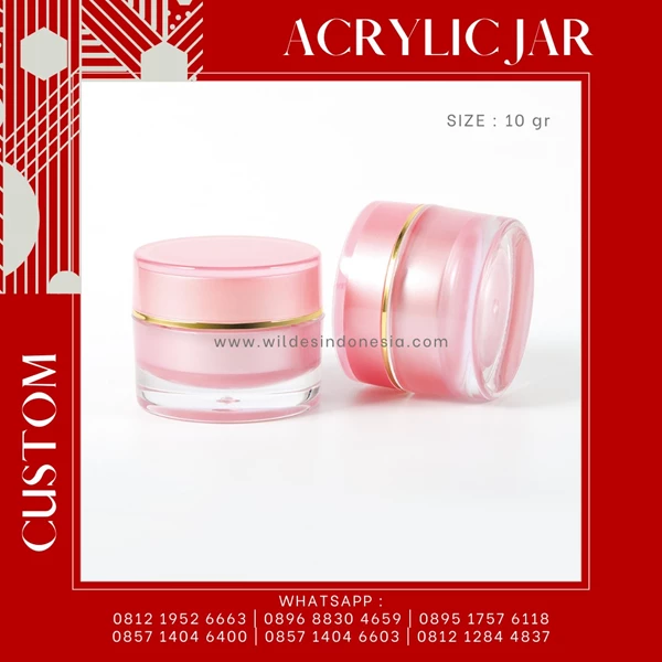 ACRYLIC JAR COSMETIC PACKAGING WITH SILVER AND GOLD LIST 10ML 15ML 20ML