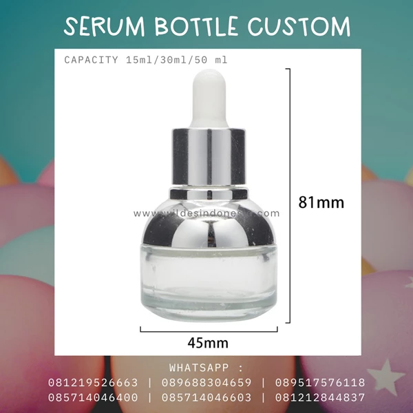 COSMETIC PACKING SERUM BOTTLES WITH UNIQUE BODY HALF ROUND 20ML