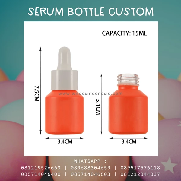 COSMETIC PACKAGING SERUM PIPET WITH FULL COLOR AND DOFF 15ML