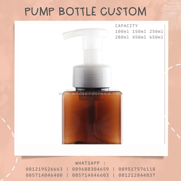  PET BOTTLES WITH FULL AMBER COLOR AND BLACK OR WHITE PUMP 200ML & 300ML