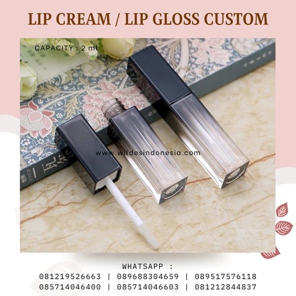 Lipcream cosmetic packaging with luxurious gradient color size 2ml
