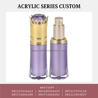 Luxury crown pump cap bottle with body purpel lilac 15ml 20ml 30ml