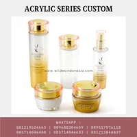 acrylic bottle with white yellow gradation model and 20ml and 30ml gold stamp