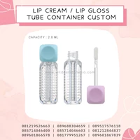 LIPGLOSS BODY CLEAR MATTE WITH BLUE AND PINK CAP 2ML 3ML 4ML