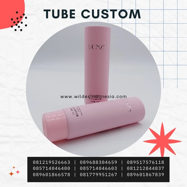 TUBE FULL PINK WITH DESIGN HOT PRINT SILVER 30ML 50ML 60ML