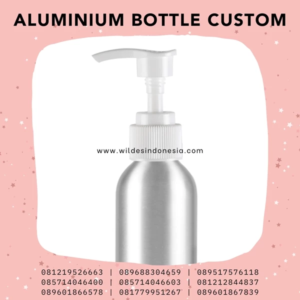 SILVER ALUMINUM PACKAGING BOTTLES WITH 100ML WHITE PUMP