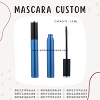 GLOSSY BLUE MASCARA PACKAGING WITH BLACK CAP 17ML