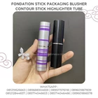 Kemasan Kosmetik Fondation Stick Silver Dengan List Gliter Ungu 12ml 1