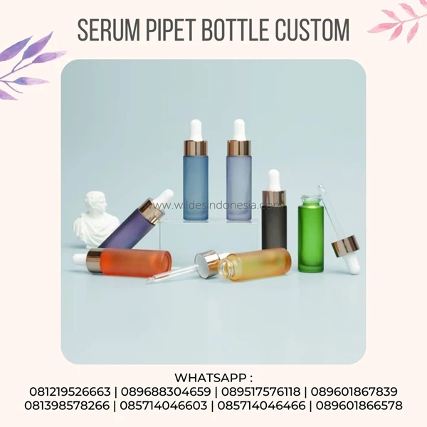 SERUM BOTTLE PIPET COLOR GREEN BLUE RED FINISH MATTE 30ML