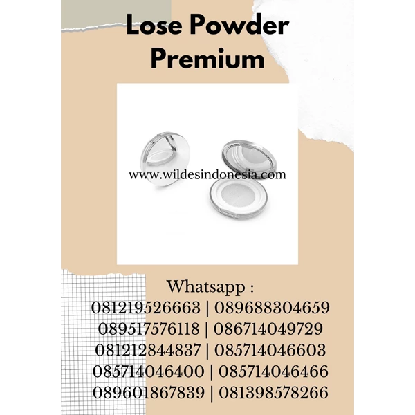 LOOSE POWDER BODY ROUND FLAT SILVER COLOR 15GR