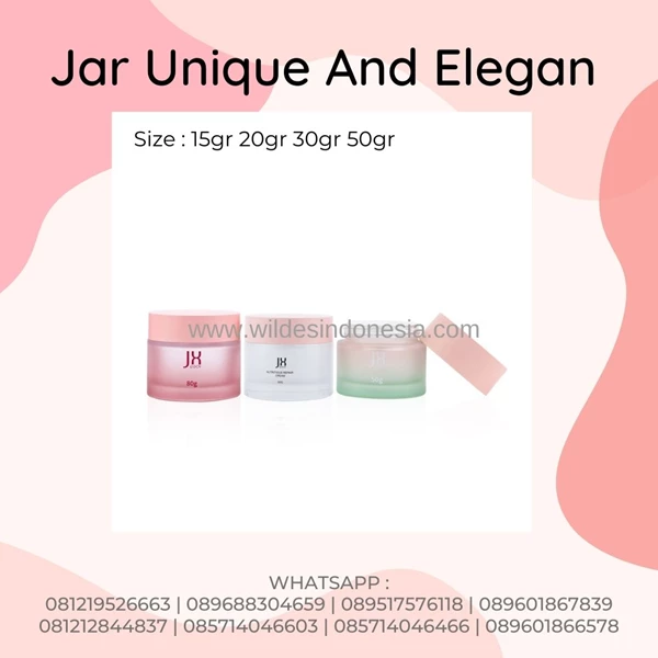 PINK FINISH FROSTED GLASS JAR WITH 15GR & 20GR DESIGN